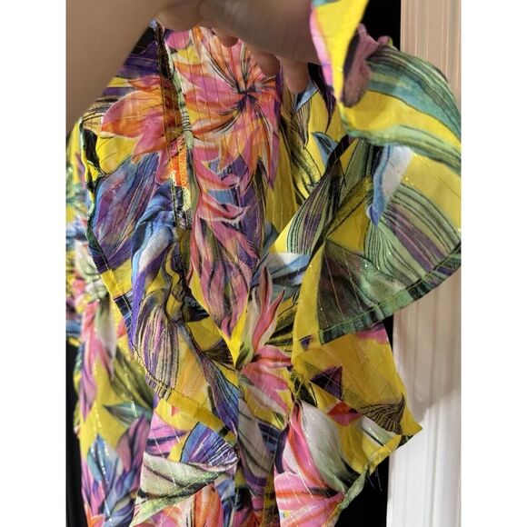 Club Z‎ Collection Women's Tropical Swim Cover-Up Large Resort Vacation Colorful - Picture 6 of 9